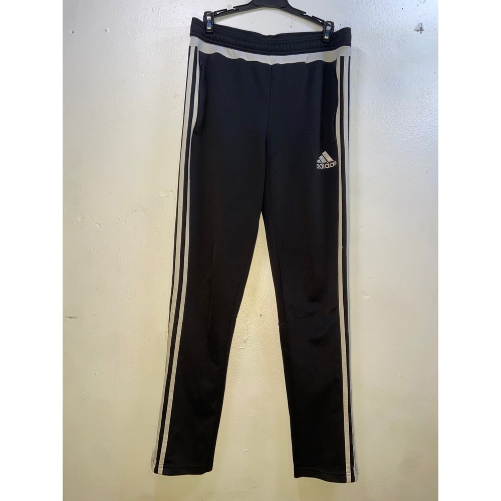 Adidas Climacool Soccer Training Pants Black White Stripe Youth Large Athleisure
